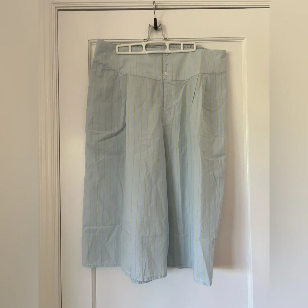 NWT Anthropology LyreBird Cotton French Boxer Wide Leg Culottes Sz XL  Stripe